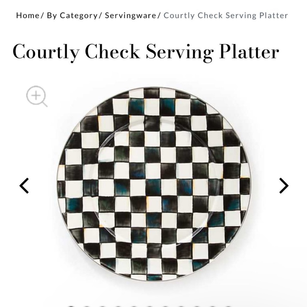 NWOT MacKenzie Childs Courtly Check Serving Platter